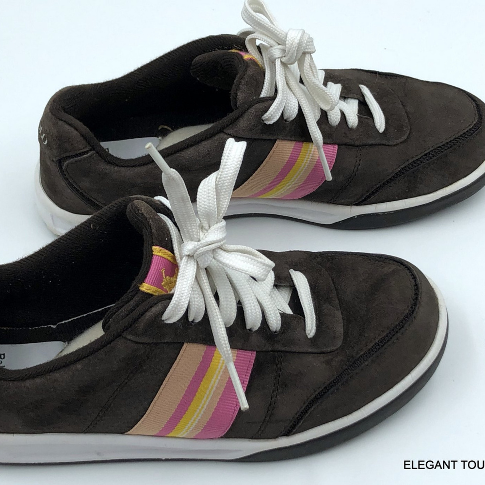 POLO RL Brown Suede Sneakers Casual Shoes 6.5